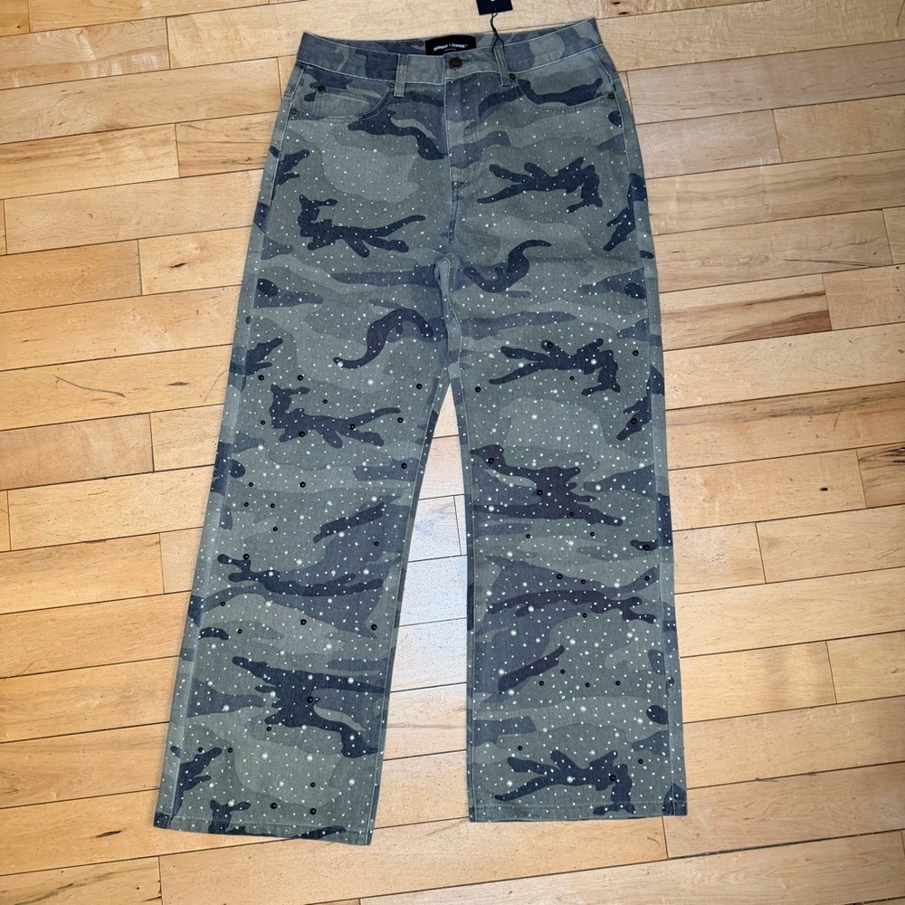 Homme Femme Shadow Camo Gemstone Pants Sz 32